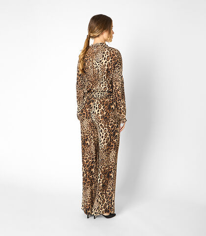 Blusa da donna leopardata con scollo a V, Valerio 1966, 25C924264TSLEMAI, 002