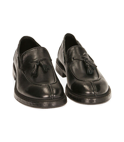 Mocassini neri in pelle con nappina , Special Price, 2053T4304PENERO039, 002
