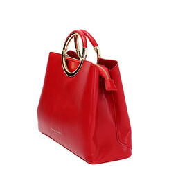 Borsa a mano donna rossa con manico circolare, Valerio 1966, 2523T3636EPROSSUNI, 003 preview