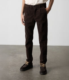 Pantaloni in velluto testa di moro da uomo, Valerio 1966, 26N9T1921VLMORO48, 002 preview