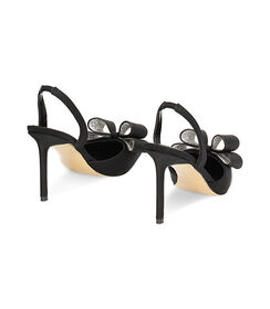 Décolleté slingback nera in lycra, tacco 9,5 cm, Valerio 1966, 2321T6416LYNERO036, 003 preview