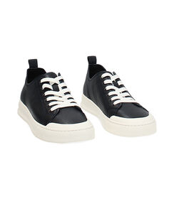 Sneakers da uomo blu in pelle, Valerio 1966, 25U6T8341PEBLUN040, 003 preview