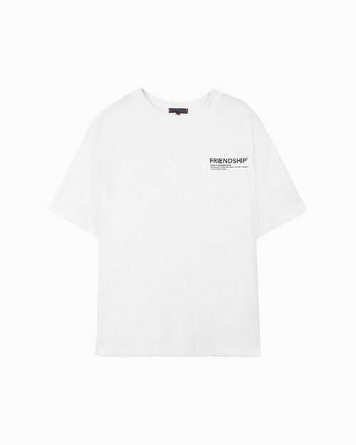 T-shirt da uomo in cotone bianco, WHITE