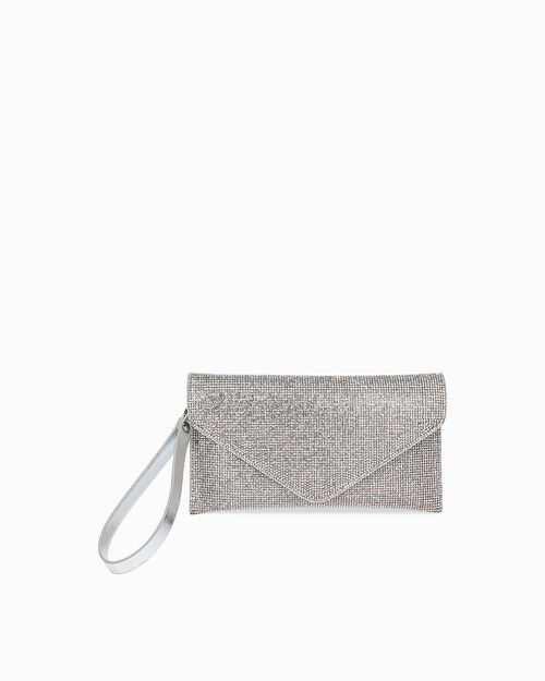 BORSA POCHETTE LAMINATO PIETRE ARGE, SILVER