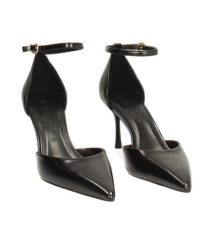 Open shank nere lucide con tacco da 7,5 cm, Valerio 1966, 2621T8010EUNERO035, 002