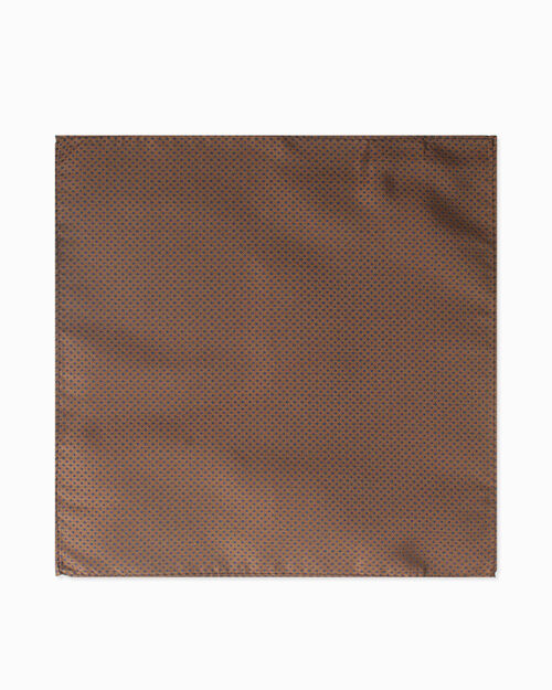 Cravatta marrone pois blu, BROWN