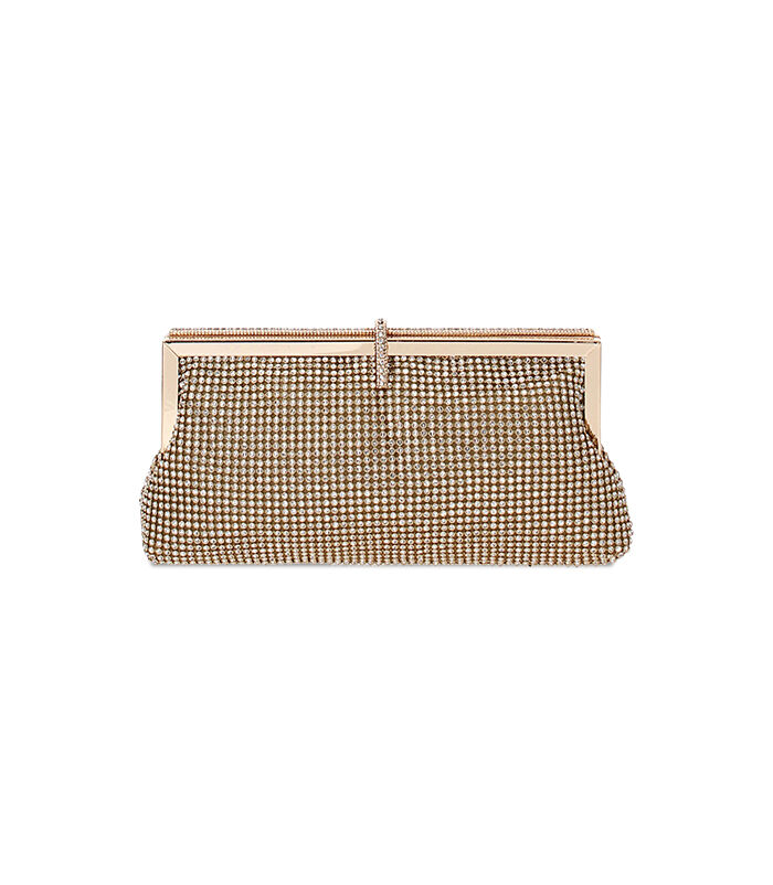 Pochette gioiello con chiusura clutch color oro
