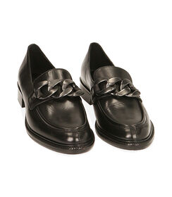 Mocassini neri in pelle, tacco 4 cm , Valerio 1966, 20N8T5010PENERO036, 002 preview