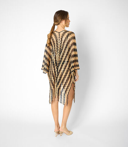 Poncho corto da donna oro-nero, Valerio 1966, 25B4T0104TSORNEI, 002