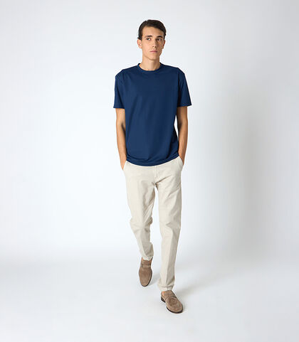 Pantalone da uomo modello chino beige, Valerio 1966, 25N8T5003COBEIG42, 001