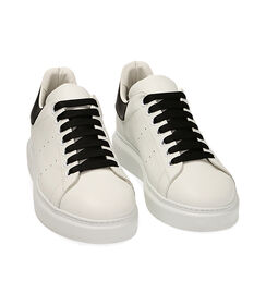 Sneakers bianco/nero in pelle, Valerio 1966, 2199T7603PEBINE039, 002 preview