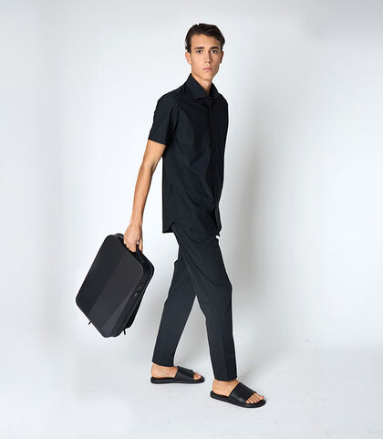 Camicia uomo nera a manica corta, Valerio 1966, 25R1T2437TSNERO42, 001