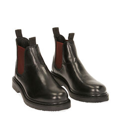 Chelsea boots nero/bordeaux in pelle, Valerio 1966, 1877T6122PENEBO046, 002 preview