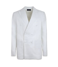 Giacca doppiopetto da uomo in lino bianco, Valerio 1966, 25R1T2437LNBIAN42, 001 preview