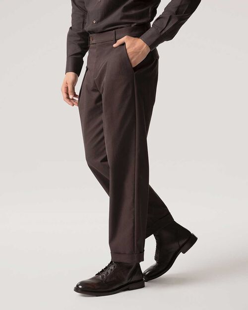 Pantaloni testa di moro con pence, DK BROWN