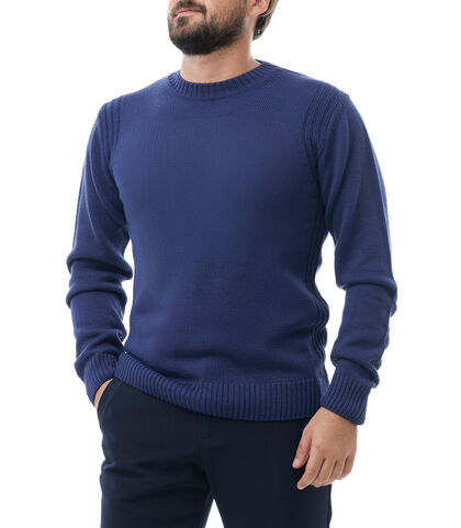Maglione blu notte casual, 24J2T0238TSBLUNI, 001
