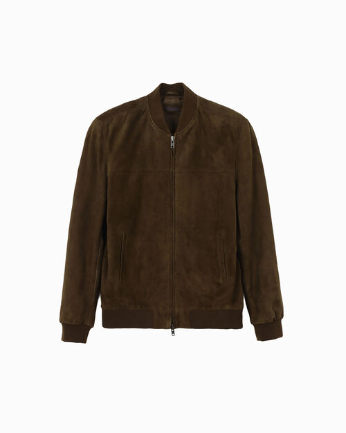 Giubbino da uomo in camoscio marrone, BROWN