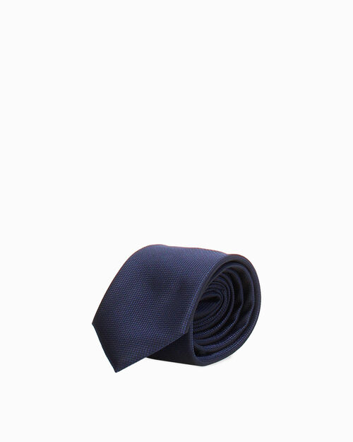 Cravatta blu con motivo geometrico, BLUE