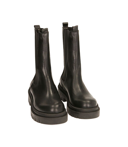 Chelsea boots neri in pelle, tacco 4 cm , Valerio 1966, 20A5T5039PENERO035, 002