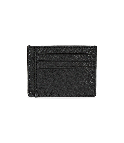 Portafoglio nero in pelle con logo embossed, Valerio 1966, 10A4T1734PENEROUNI, 002