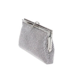 Clutch da donna in laminato argento con pietre, Valerio 1966, 2504T0351LPARGEUNI, 003 preview