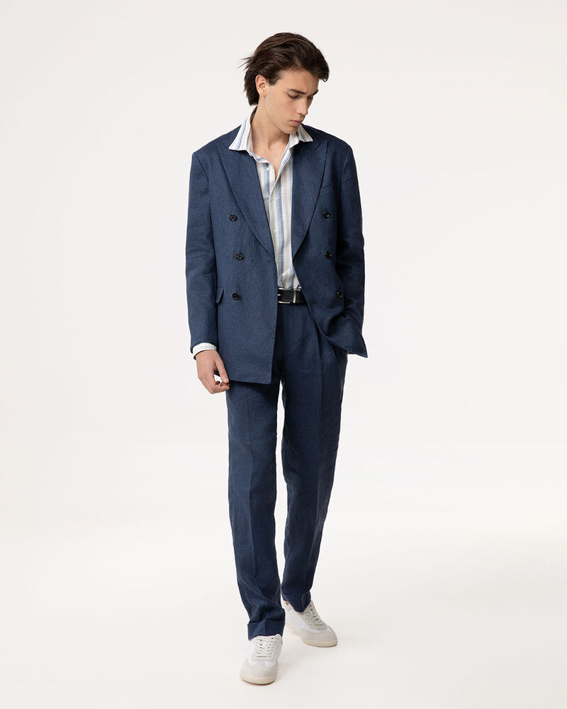 Completo pantalone avion in lino,  image number null