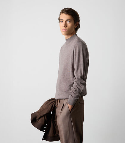 Maglione taupe da uomo in tessuto, Valerio 1966, 26U4T3014TSTAUPI, 002