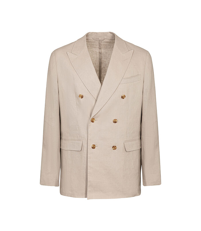 Giacca doppio petto sabbia con bottoni dorati, Valerio 1966, 2784T3636LNSABB42