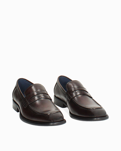 Mocassino uomo in pelle moro dalla linea classica, DK BROWN