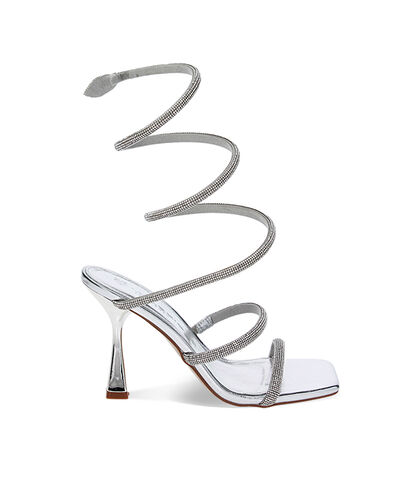 Sandali argento in laminato con pietre, Valerio 1966, 2321T0115LPARGE035, 001