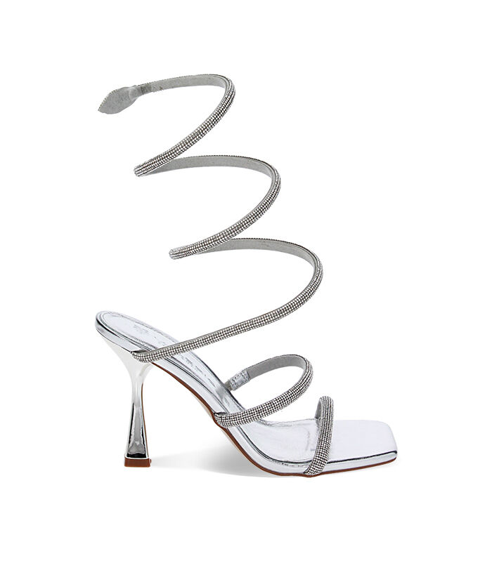 Sandali argento in laminato con pietre, Valerio 1966, 2321T0115LPARGE035