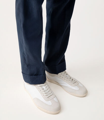 Sneakers panna dettagli in camoscio, Valerio 1966, 2777T0504CMPANN039, 002