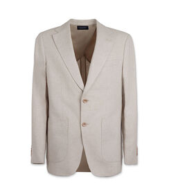Giacca da uomo di lino panna, Valerio 1966, 25R1T2438LNPANN42, 001 preview