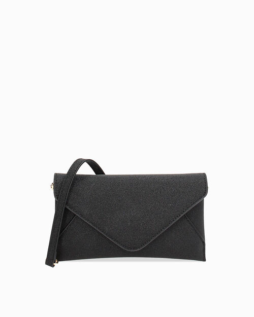 Pochette nera glitter, BLACK