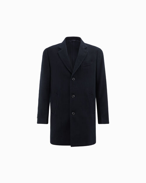 Cappotto blu chiusura a tre bottoni, BLUE