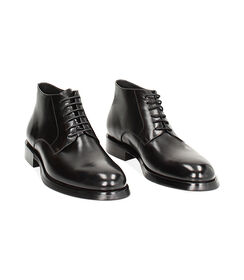 Polacchino stringato nero in pelle, Valerio 1966, 24U6T6322PENERO040, 002 preview