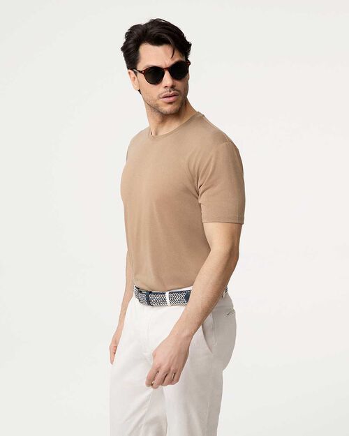 T-shirt nocciola con vestibilit&agrave; regolare, BROWN