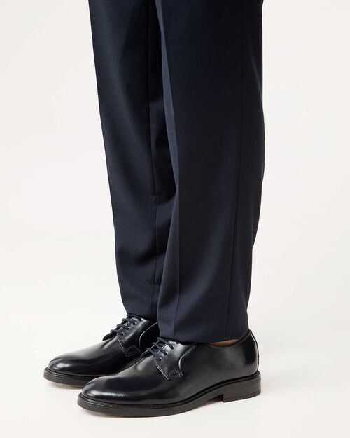 Scarpe allacciate blu con finitura lucida, BLUE