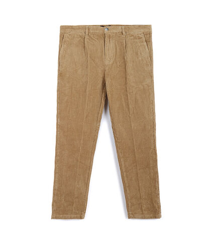 Pantaloni da uomo in velluto camel, Valerio 1966, 26J3T2510VLCAME42, 001