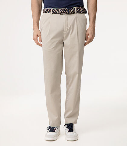 Pantaloni beige con piega frontale, Valerio 1966, 27J3T6925TSBEIG42, 002