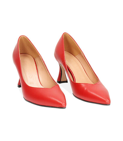 Décolleté rosso, tacco 7 cm, Valerio 1966, 24M8T3354EPROSS035, 002
