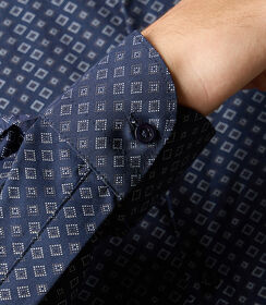 Camicia in cotone blu da uomo, Valerio 1966, 26Z3T0026COBLUE40, 002 preview