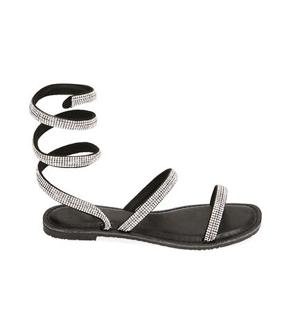 Sandali neri in microfibra, Valerio 1966, 2149T6601MFNERO035, 001
