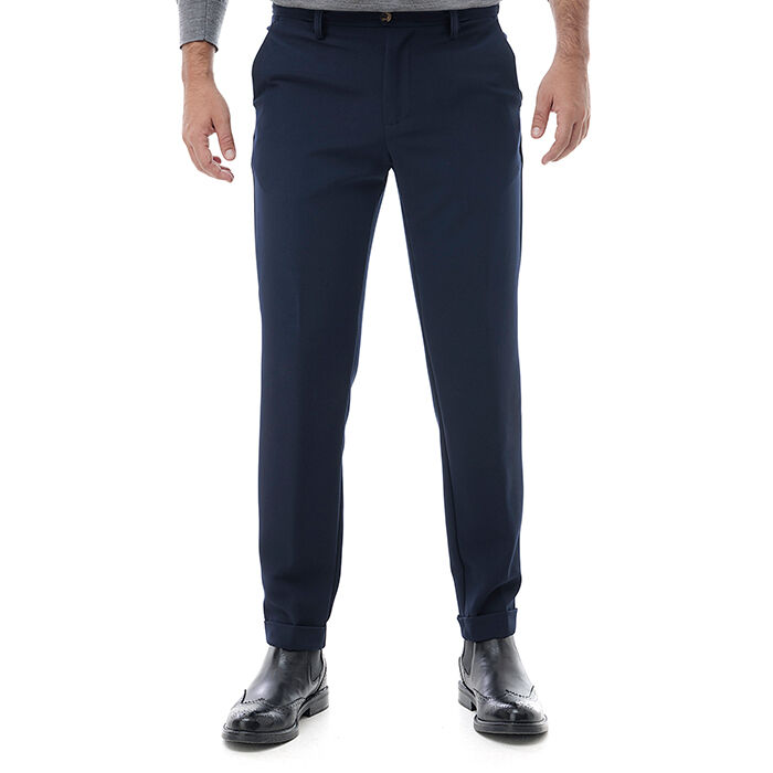 Pantalone blu con piega inglese, Valerio 1966, 24N9T5229TSBLUN44