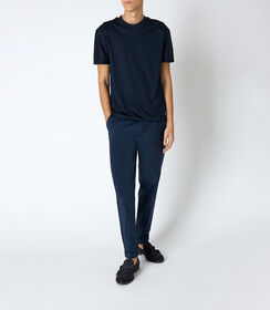 T-shirt da uomo in cotone blu, Valerio 1966, 25N8T0049COBLUEL, 001 preview