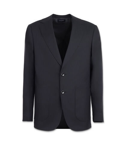 Giacca da uomo in cotone nero, Valerio 1966, 25R1T2441CONERO42, 001