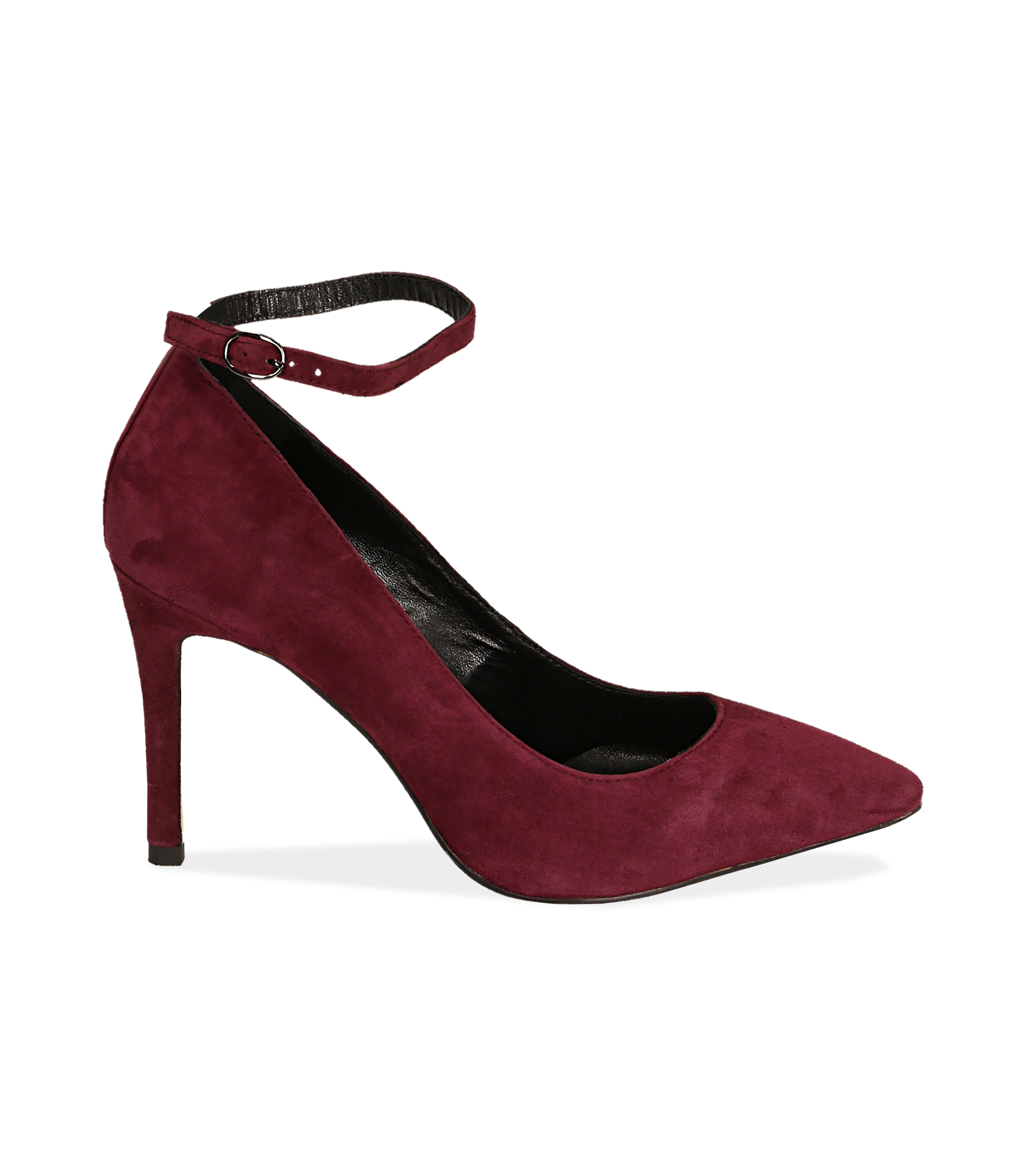 Décolleté con cinturino bordeaux in camoscio | Valerio 1966