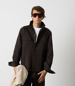 Giacca-camicia in cotone testa di moro da uomo, Valerio 1966, 26Z3T0038COMOROL, 001 preview