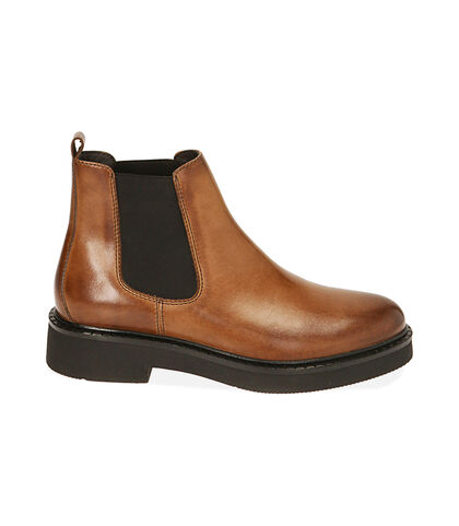 Chelsea boots cognac in pelle, Valerio 1966, 2077T5807PECOGN039, 001