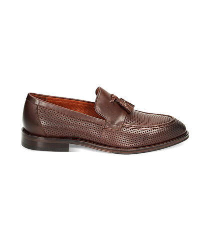 Mocassini testa di moro in pelle, Valerio 1966, 23U6T0864PEMORO039, 001